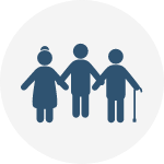residents-families-icon Icon showing three family members